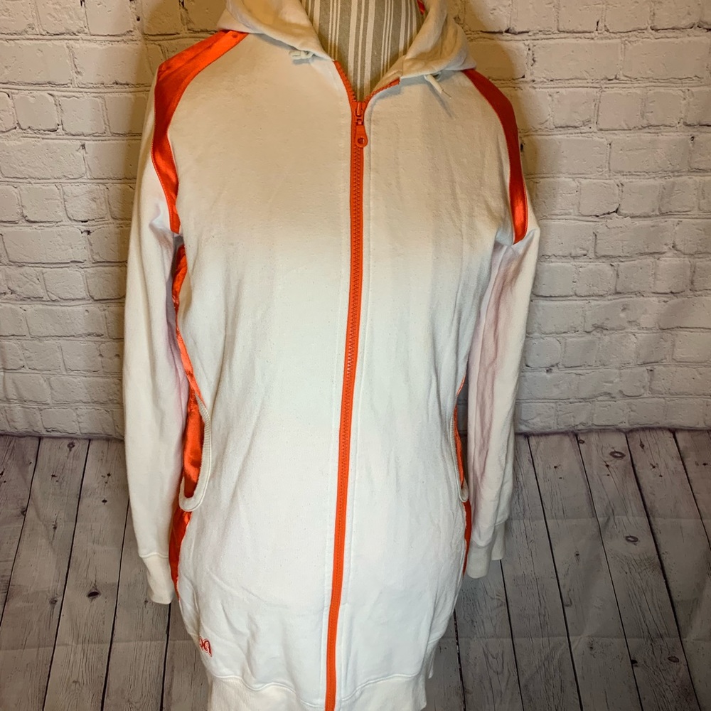 Puma vintage white & orange hoodie, L